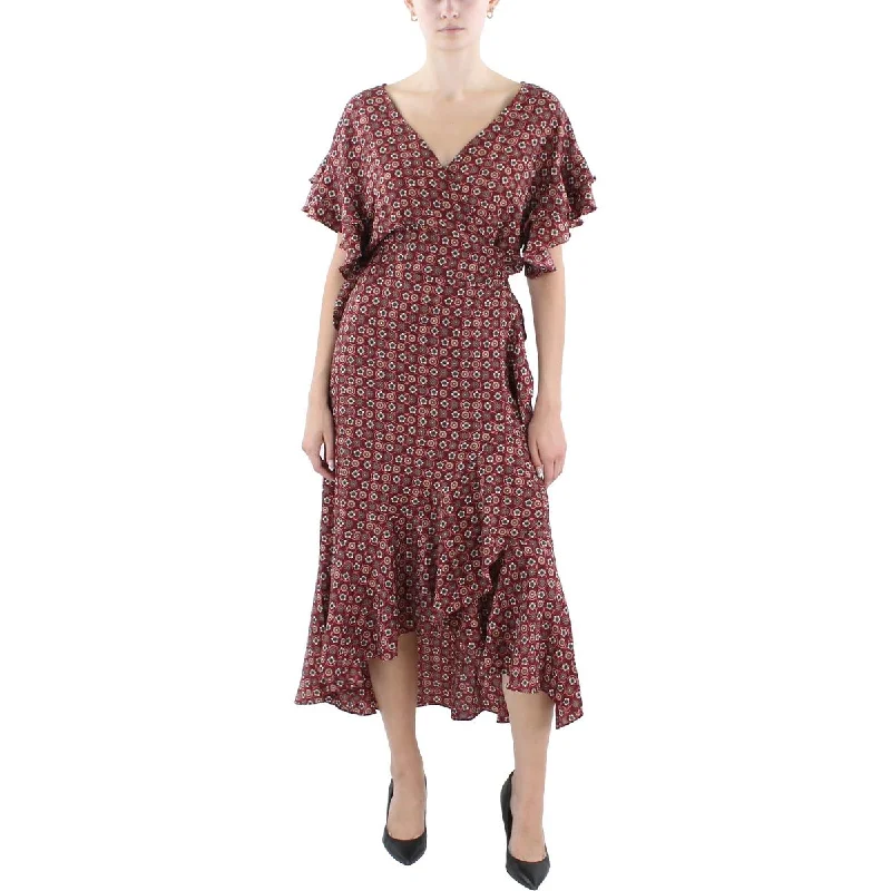 Overstock Sale Womens Floral Hi-Low Wrap Dress