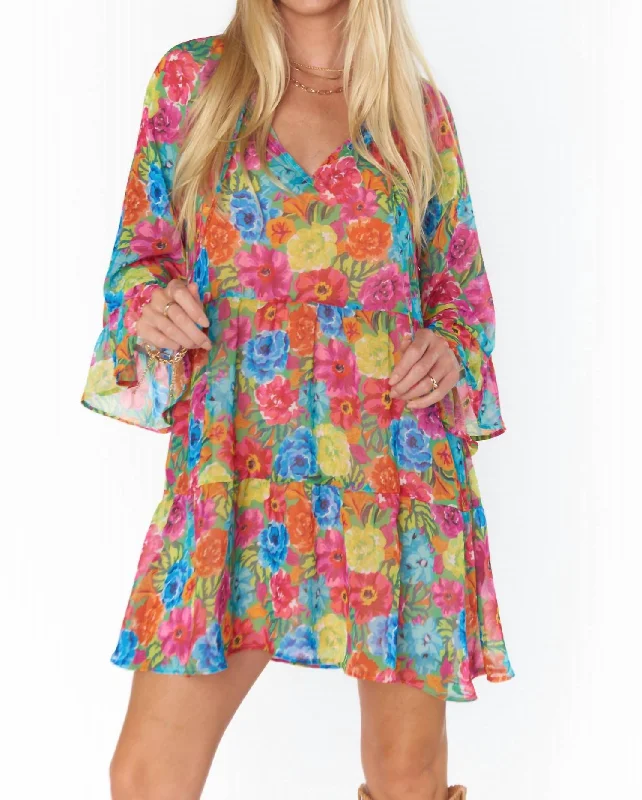Big Discounts Viola Mini Dress In Bright Floral Soiree