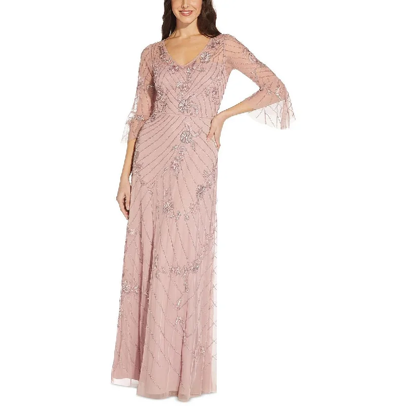 Deal Mania Womens Beaded Maxi Evening Dress