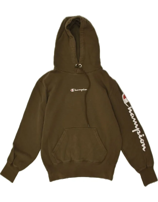 Incredible Offers CHAMPION Womens Oversized Graphic Hoodie Jumper UK 10 Small Khaki Cotton Incredible Offers CHAMPION Womens Oversized Graphic Hoodie Jumper UK 10 Small Khaki Cotton