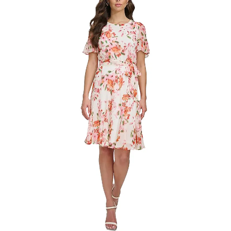 Crazy Savings Womens Floral Print Knee-Length Mini Dress