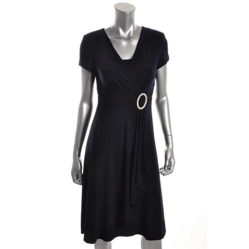 Early Access Womens Matte Jersey Jeweled Waist Cocktail Dress