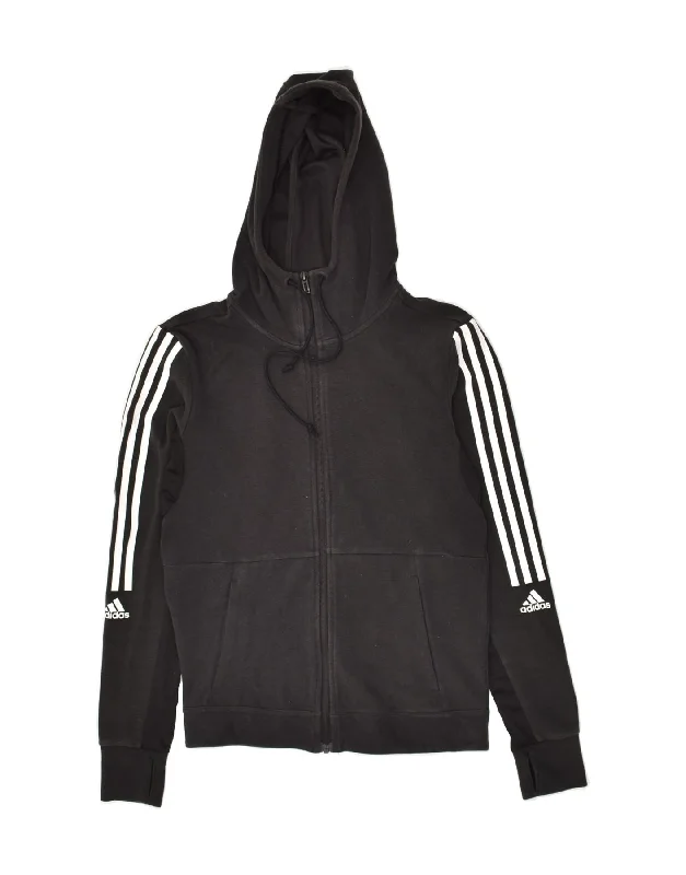 Price Drop Alert ADIDAS Womens Zip Hoodie Sweater UK 6 XS Black