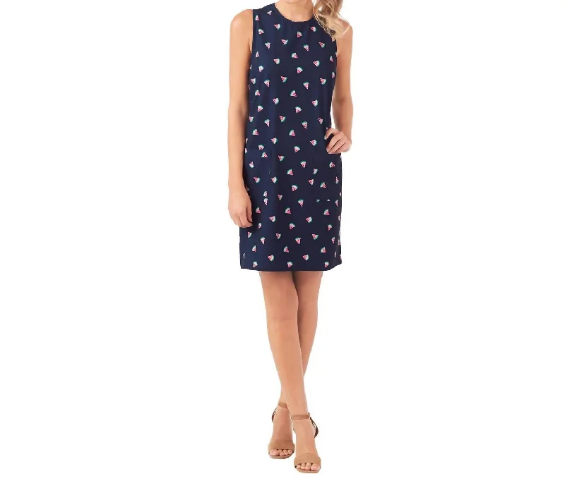 Savings Alert Macy Shift Dress In Navy Watermelon