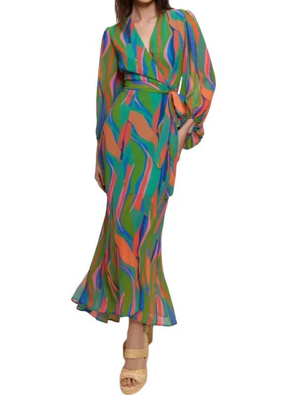 Price Reduction Psychedelic Dress In Vibrant Swirl