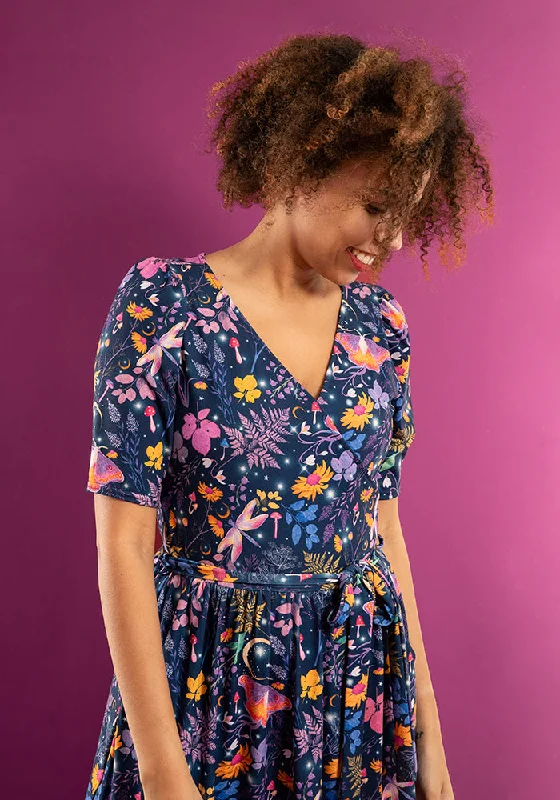 Price Drop Orlando Magical Moth Print Midaxi Dress