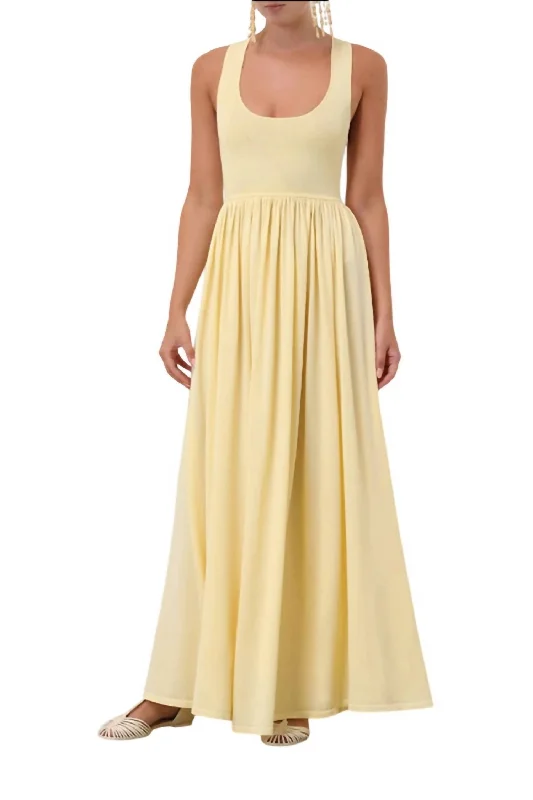Sale Event Harmony Metallic Tank Dress In Lemon