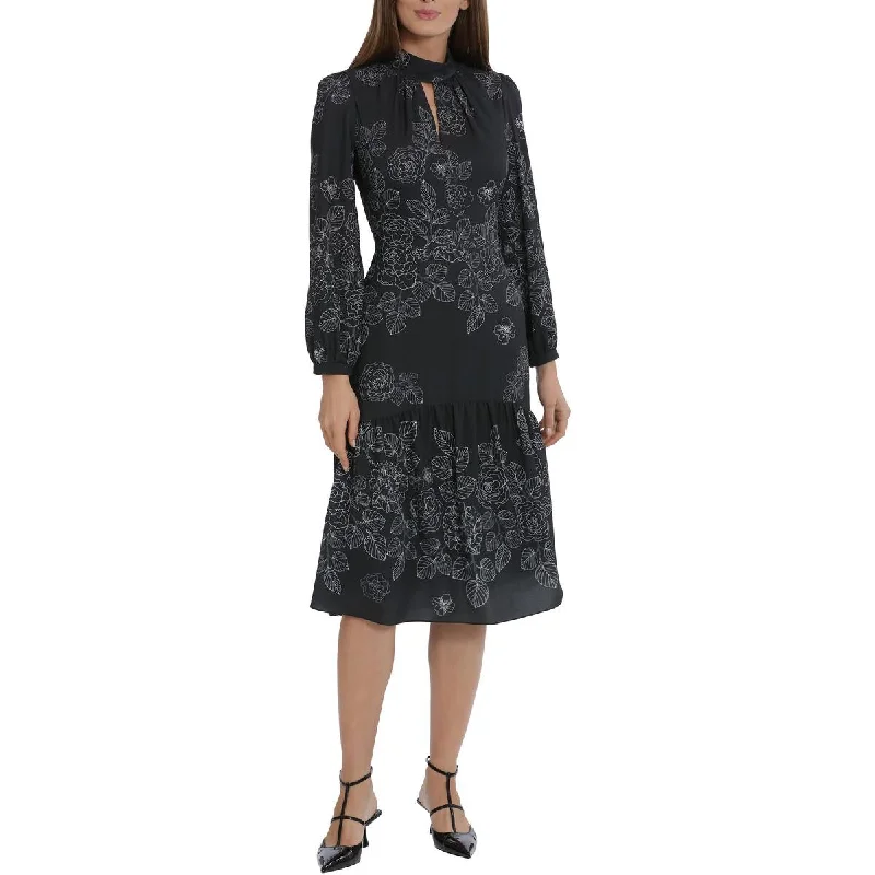 Lowest Price Womens Floral Print Ruffled Fit & Flare Dress
