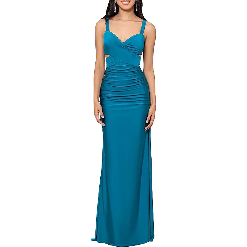 Act Now Juniors Womens Full Length Cut-Out Evening Dress