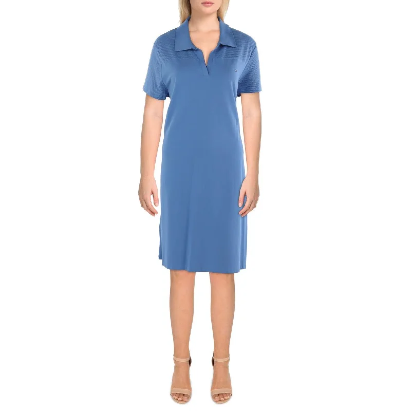 Price Rollback Womens Johnny Collar Mini T-Shirt Dress