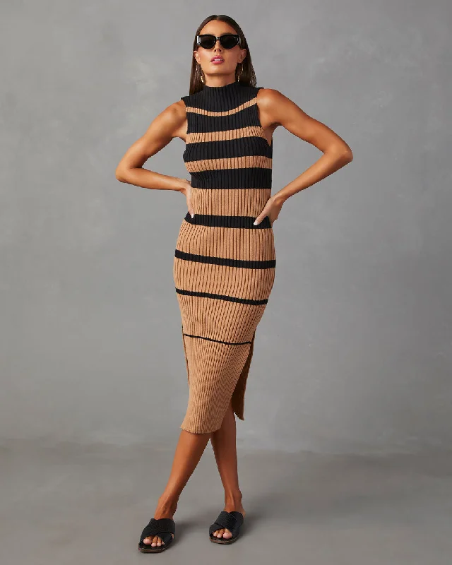 Today’s Deal Deidra Sleeveless Striped Sweater Midi Dress