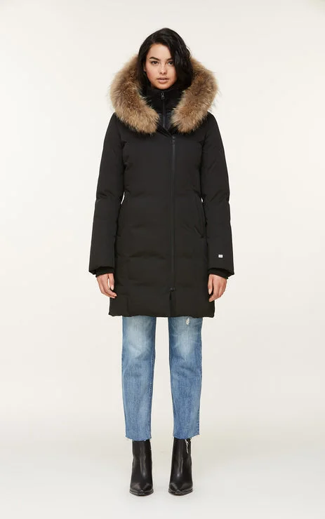 Online Exclusive SOIA & KYO WOMENS SALMA CLASSIC DOWN COAT W/ REMOVABLE NATURAL FUR BLACK Online Exclusive SOIA & KYO WOMENS SALMA CLASSIC DOWN COAT W/ REMOVABLE NATURAL FUR BLACK