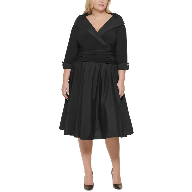 Super Bargain Plus Womens A-Line Midi Cocktail And Party Dress