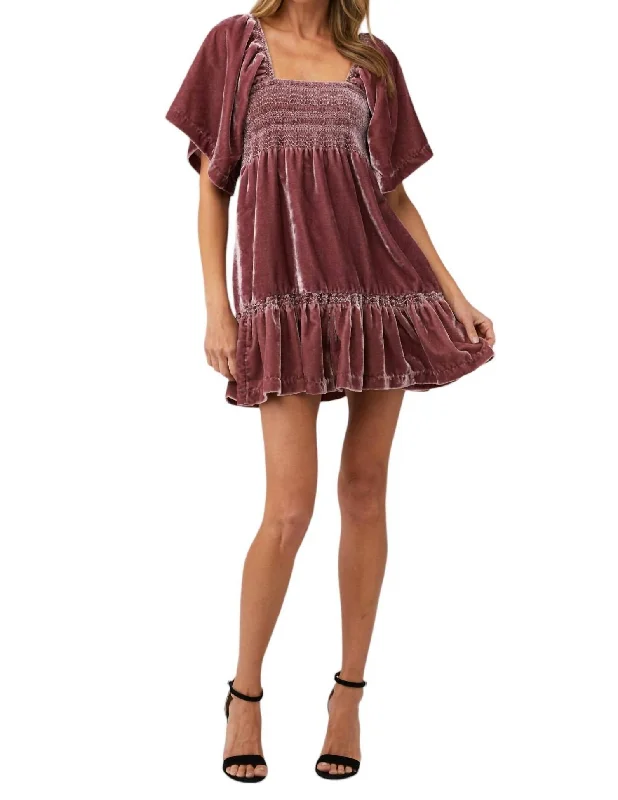 Factory Direct Sale Easy To Love Mini Dress In Dried Currant