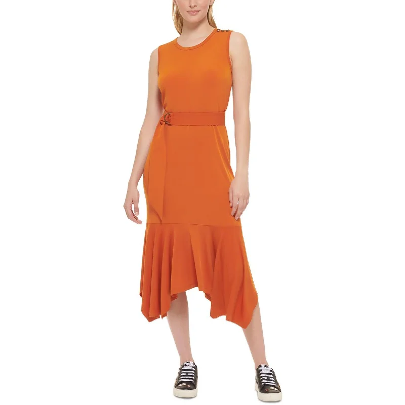 Super Bargain Womens Button Detail M Midi Dress