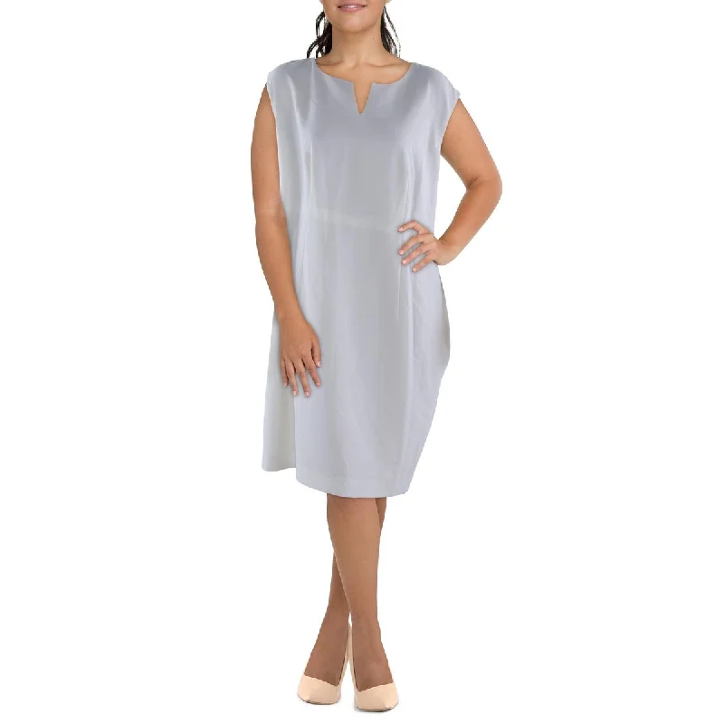 Limited Time Offer Plus Womens Knit Sleeveless Shift Dress