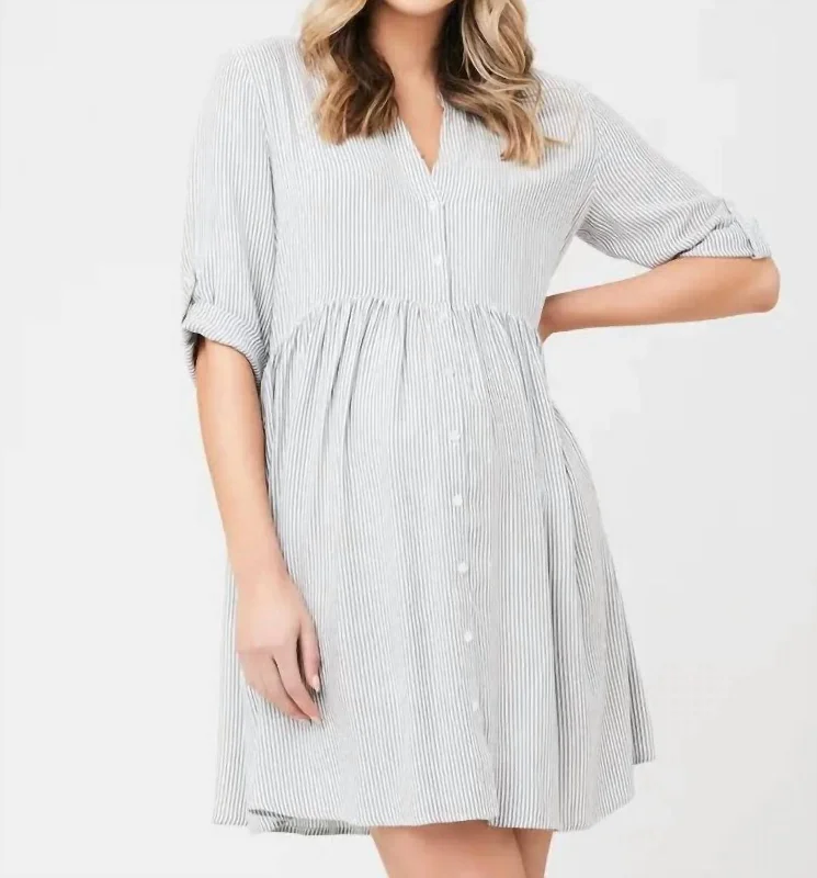 Crazy Savings Sam Stripe Dress In Slate