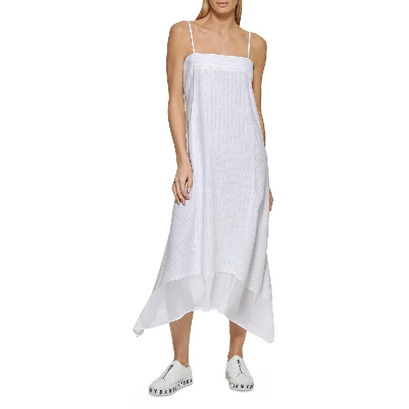 Special Buy Womens Stripe Tea-Length Slip Dress