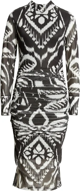 Doorbuster Deal Farm Rio Women's Tulle Midi Dress, Pineapple Ikat Black