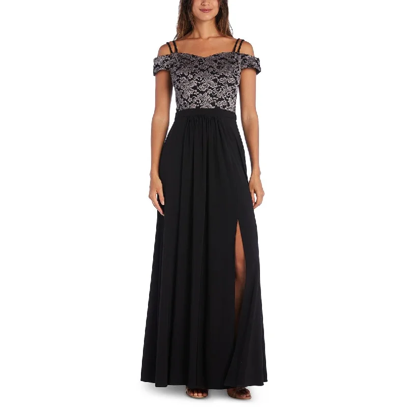 Hot Deal Womens Textured Long Evening Dress
