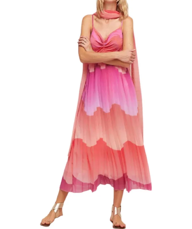 Midnight Madness Reims Midi Dress In Pink