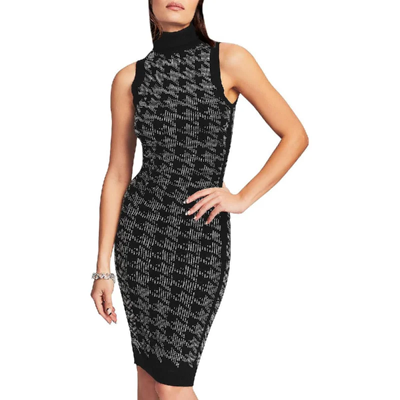 Great Bargains Chrystie Womens Rhinestone Houndstooth Sweaterdress