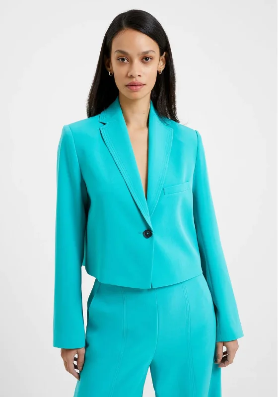 Deal Dash French Connection Echo Cropped Blazer, Jaded Teal