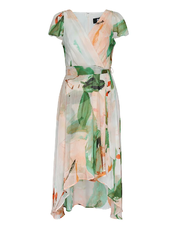 Deal Alert Crinkle Chiffon V-Neck Dress