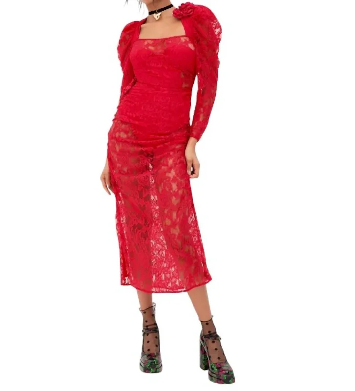 Price Rollback Kana Midi Dress In Red