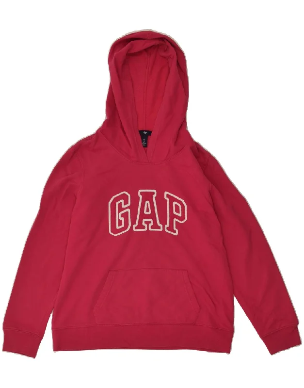 Mega Sale GAP Womens Graphic Hoodie Jumper UK 14 Large Pink Cotton