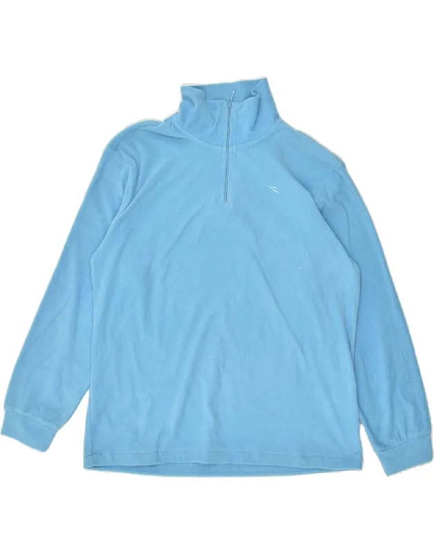 Today’s Special DIADORA Womens Zip Neck Fleece Jumper UK 20 2XL Blue Polyester