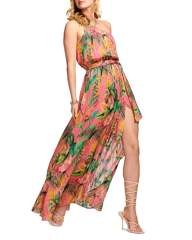 Markdown Madness Eliana Dress In Wild Pink Combo