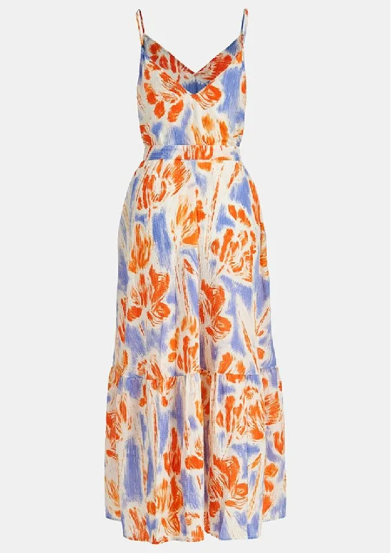 Exclusive Online Offer Essentiel Antwerp Women's Demerald Belted Light Blue Orange Midi Dress