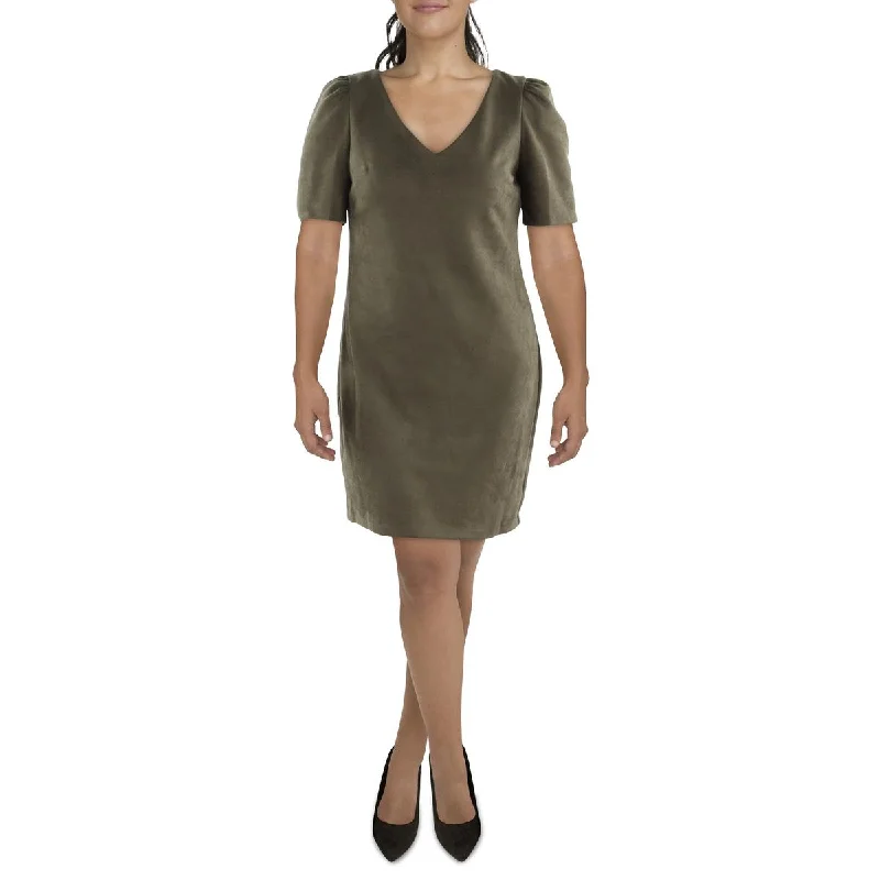 Blowout Sale Womens Faux Suede Knee-Length Sheath Dress