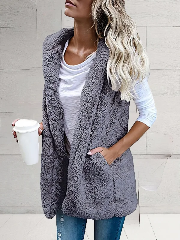 Epic Deals Women's Hooded Sherpa Vest