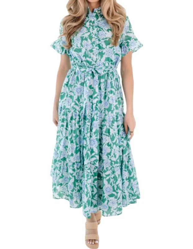 Daily Specials Merritt Button Up Dress In Green