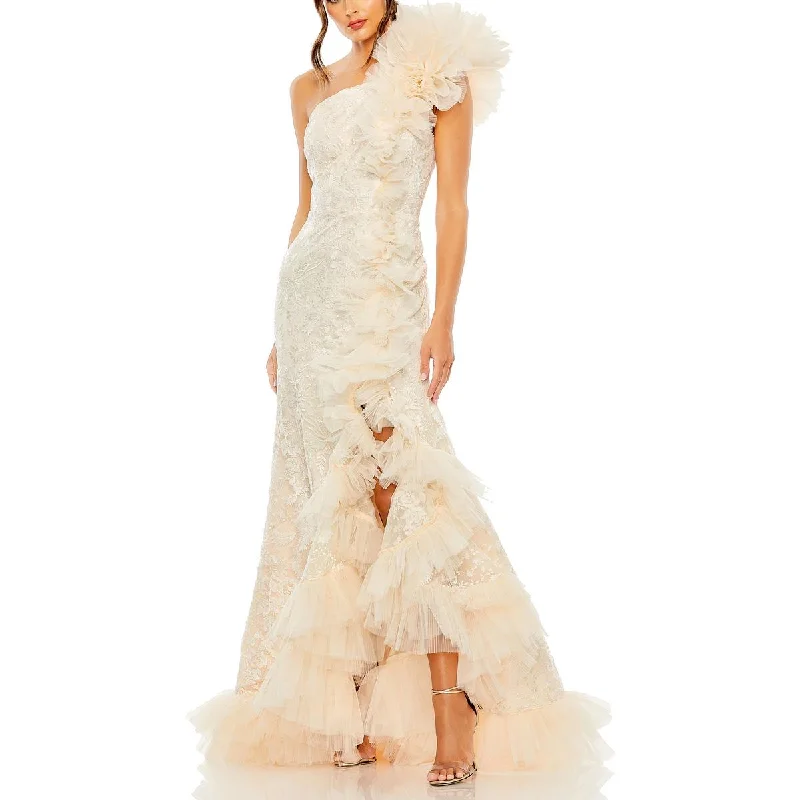 Stock Clearance Womens Tulle Embroidered Evening Dress