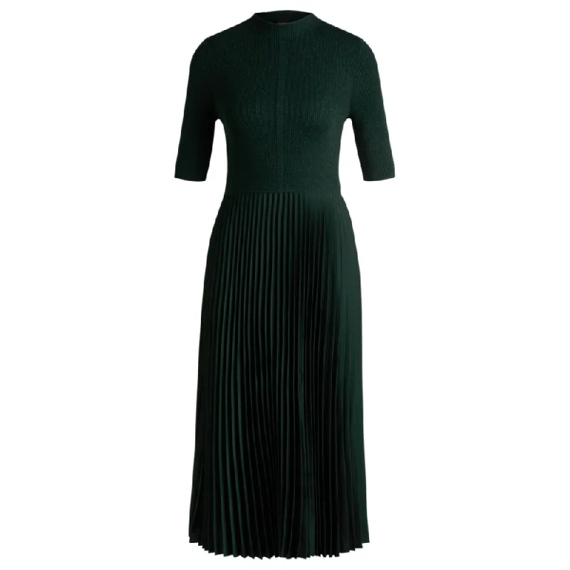 Mega Sale Cropped-sleeve dress with pliss skirt