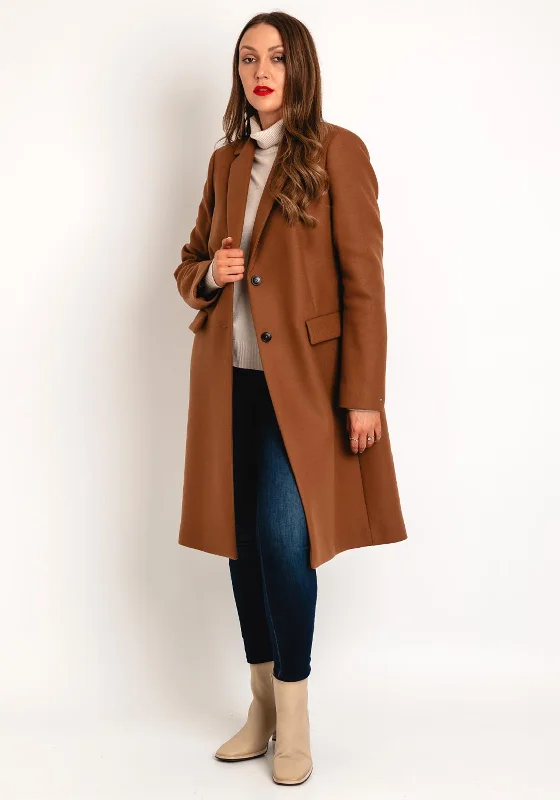 Price Drop Tommy Hilfiger Classic Wool Blend Coat, Tan