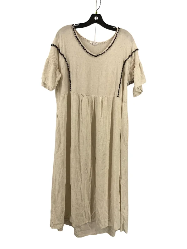 Hurry In Dress Casual Midi By Clothes Mentor In Cream, Size: L