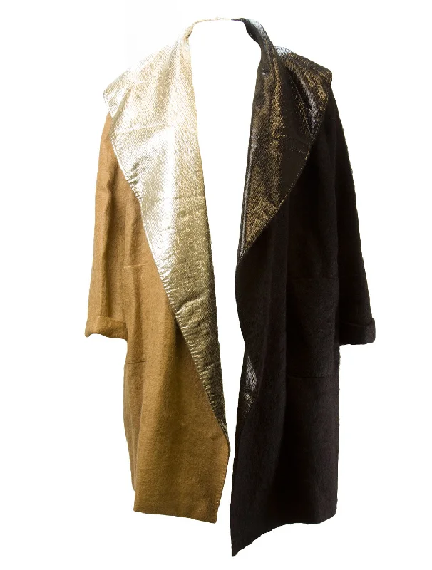 Limited Time Offer MARINA RINALDI Women's Camel Night Colorblock Coat $3205 NWT