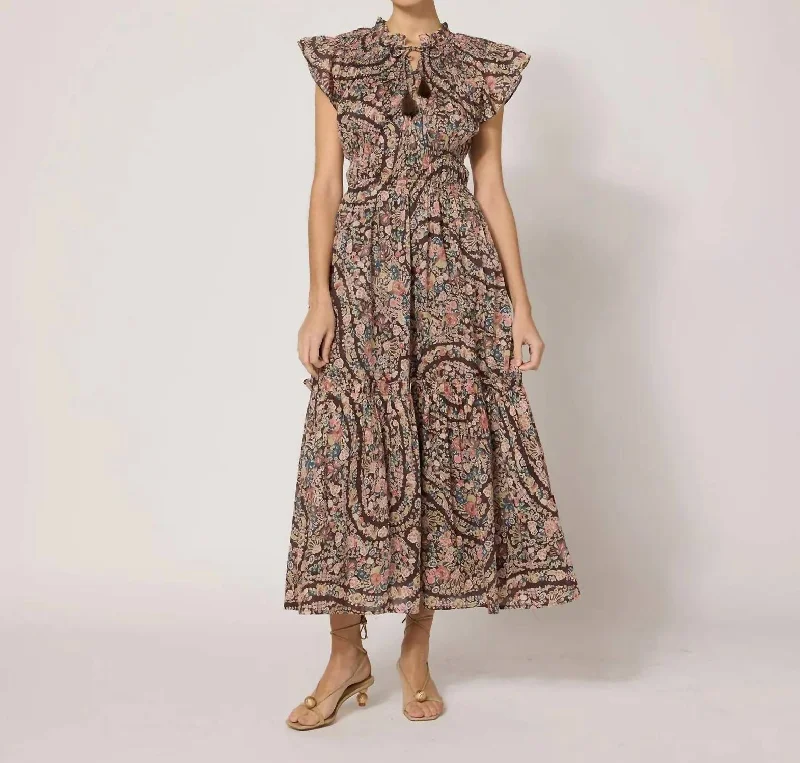 Limited Stock Indira Ankle Dress In Divina Print