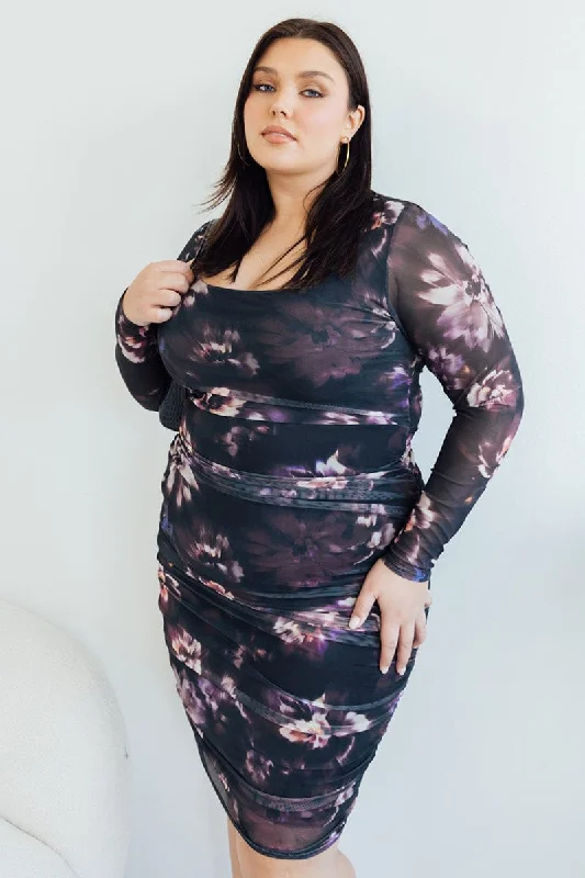 Price Fest Multi Abstract Bodycon Dress