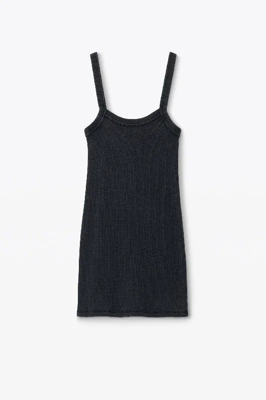 Price Drop Minidress In Waffle-Knit Cotton Stretch