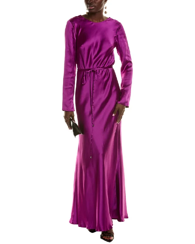 Value Deals ML Monique Lhuillier Marie Satin Maxi Dress