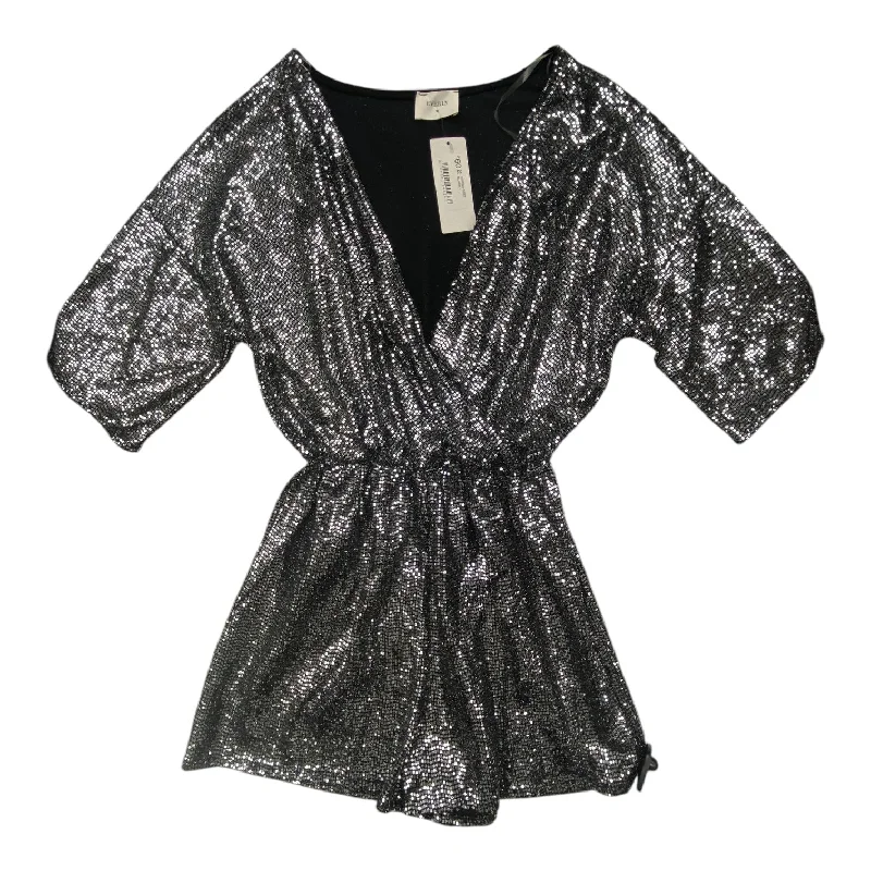 New Markdowns Romper By Everly In Silver, Size: L