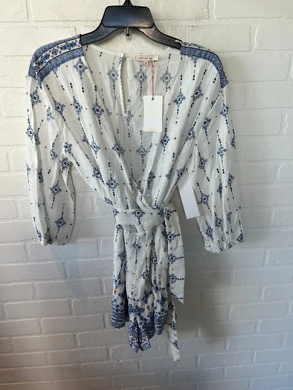 Final Markdown Romper By Skies Are Blue In Blue & White, Size: M