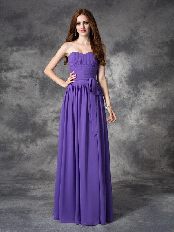 Act Fast A-line/Princess Sweetheart Ruffles Sleeveless Long Chiffon Bridesmaid Dresses Act Fast A-line/Princess Sweetheart Ruffles Sleeveless Long Chiffon Bridesmaid Dresses