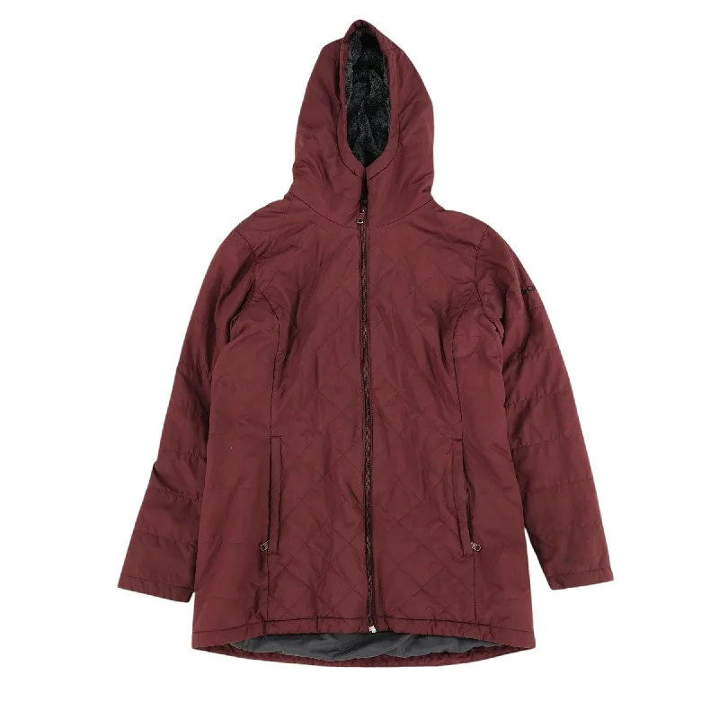 Early Access Burgundy Solid Puffer Jacket
