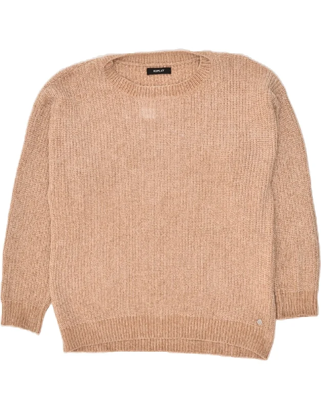 Markdown Madness REPLAY Womens Loose Fit Crew Neck Jumper Sweater UK 14 Medium Beige Markdown Madness REPLAY Womens Loose Fit Crew Neck Jumper Sweater UK 14 Medium Beige